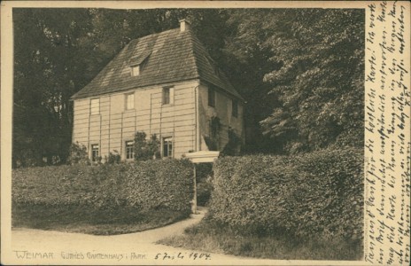 Alte Ansichtskarte Weimar, Goethe's Gartenhaus im Park