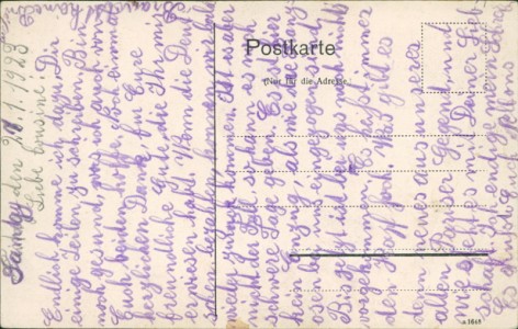 Adressseite der Ansichtskarte Gruss aus Oer i. W., Kirchplatz, Recklinghauserstr.