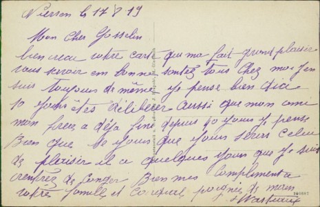 Adressseite der Ansichtskarte Viersen, Rathausplatz