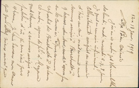 Adressseite der Ansichtskarte Gruss aus Finthen, Totalansicht, Kirche, Kriegerdenkmal