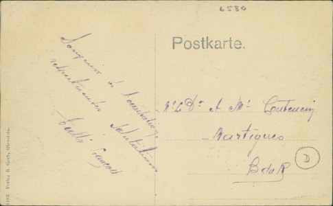 Adressseite der Ansichtskarte Oberstein, Gesamtansicht