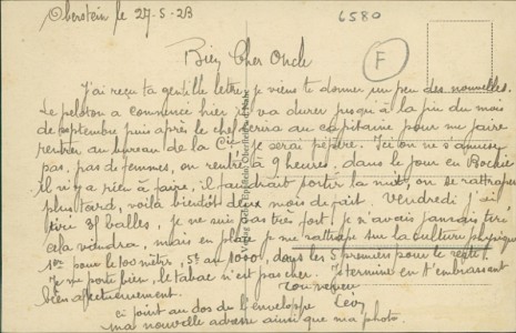 Adressseite der Ansichtskarte Oberstein a. d. Nahe, Obere Hauptstrasse