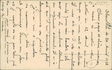 Adressseite der Ansichtskarte Oberstein, Inneres der Felsenkirche