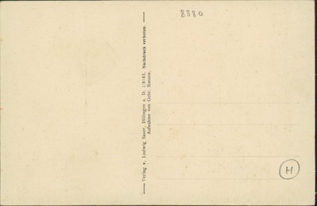 Adressseite der Ansichtskarte Dillingen a. D., Kirchenparade d. k. bay. 8. Chevlg. Regt. an Königs Geburtstag