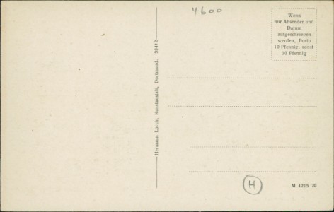 Adressseite der Ansichtskarte Gruß aus Kirchlinde, Wilhelmstraße