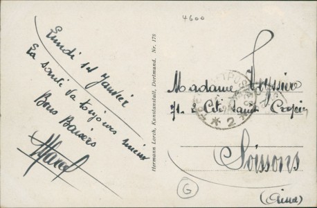 Adressseite der Ansichtskarte Mengede, Bahnhofstraße