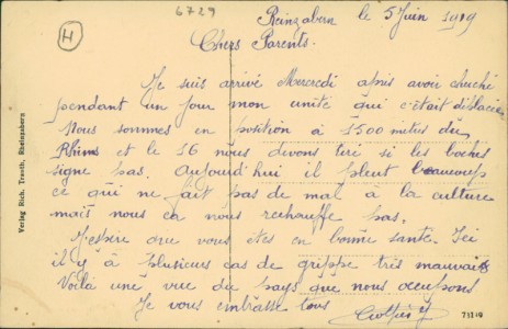 Adressseite der Ansichtskarte Rheinzabern, Hauptstraße