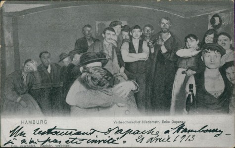 Alte Ansichtskarte Hamburg, Verbrecherkeller Niedernstr. Ecke Depenau