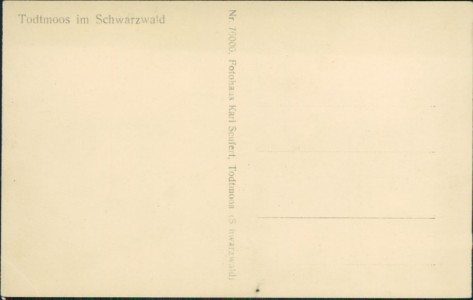 Adressseite der Ansichtskarte Todtmoos im Schwarzwald, Gesamtansicht