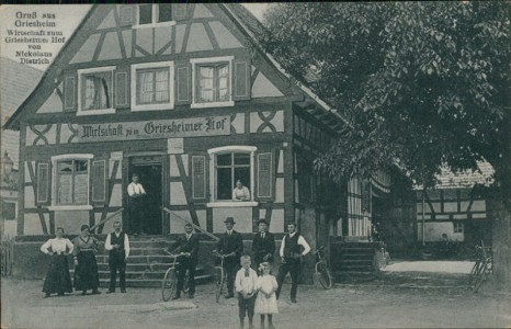 Alte Ansichtskarte Gruß aus Griesheim, Wirtschaft zum Griesheimer Hof von Nickolaus Dietrich