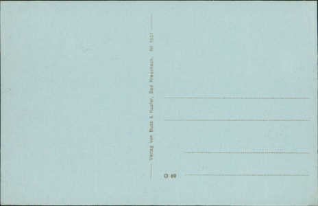 Adressseite der Ansichtskarte Gruß aus Dunzweiler, Gesamtansicht, Kirche und Schule, Bäckerei u. Kolonialwarenhandlung von L. Weyrich