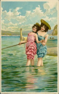 Alte Ansichtskarte Bademode um 1910, 