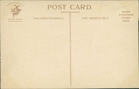 Adressseite der Ansichtskarte All Happiness for Easter, Engelchen fährt in Osterei-Kutsche gezogen von Küken