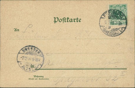 Adressseite der Ansichtskarte Aschenbrödel, 