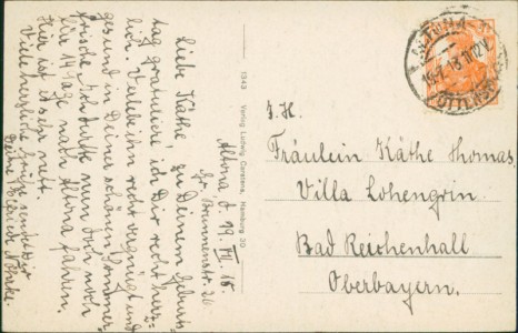 Adressseite der Ansichtskarte Altona, Hauptbahnhof