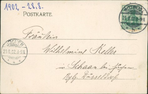 Adressseite der Ansichtskarte Mittweida, Leisnigerstrasse