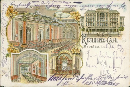 Alte Ansichtskarte Breslau, Residenz-Cafe