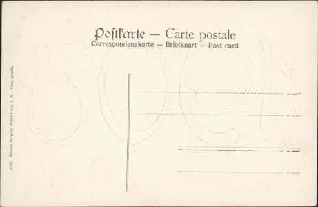 Adressseite der Ansichtskarte Jena, Jahreszahl 1907 mit Abbildungen