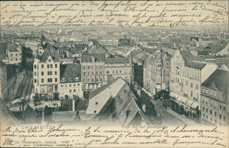 Alte Ansichtskarte Chemnitz, Total von der Jacobikirche