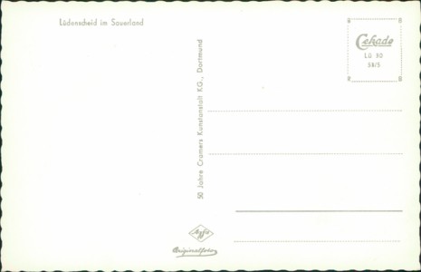 Adressseite der Ansichtskarte Lüdenscheid im Sauerland, 