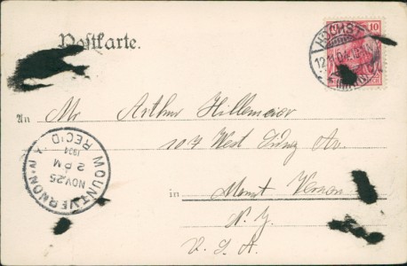 Adressseite der Ansichtskarte Höchst a. Main, Hauptstrasse mit Bolongaro