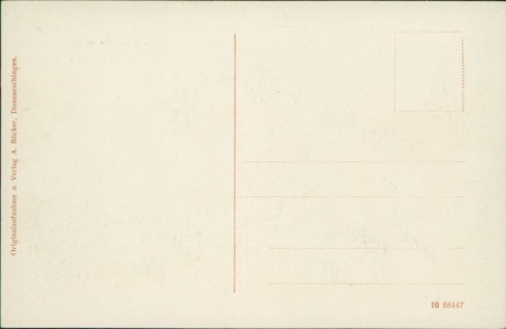 Adressseite der Ansichtskarte Donaueschingen, Ecke Karl- u. Zeppelinstrasse