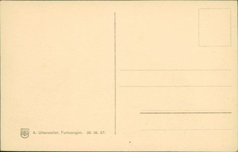 Adressseite der Ansichtskarte Furtwangen im Schwarzwald, Uhrmacherschule