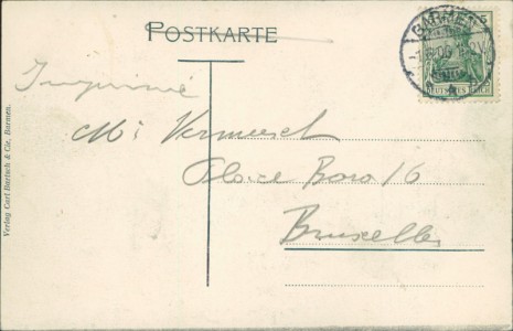 Adressseite der Ansichtskarte Barmen, Mehrbildkarte