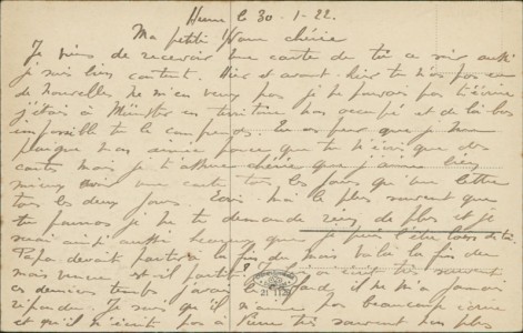 Adressseite der Ansichtskarte Herne, Bahnhof