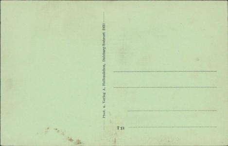 Adressseite der Ansichtskarte Duisburg-Homberg, Stimmungs-Kapelle "Fridolin", Adr. Friedr. Lehnen, Homberg a. Niederrhein, Knappenstr. 7