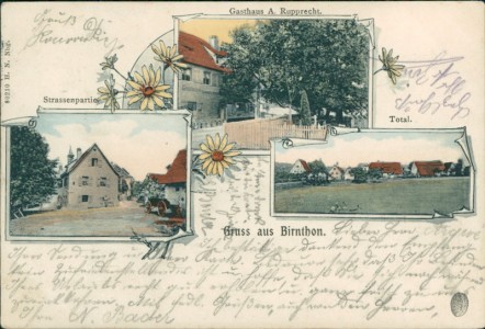 Alte Ansichtskarte Nürnberg-Birnthon, Strassenpartie, Gasthaus A. Rupprecht, Total