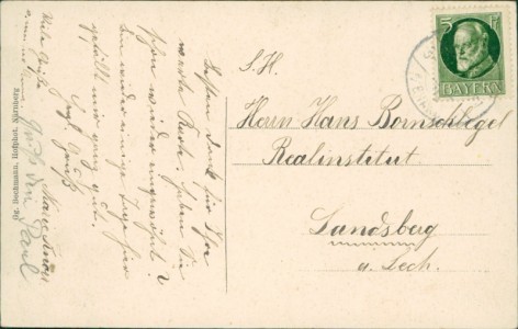 Adressseite der Ansichtskarte Neunkirchen a.Brand, Gesamtansicht, Gasthaus zur Post Hans Polster