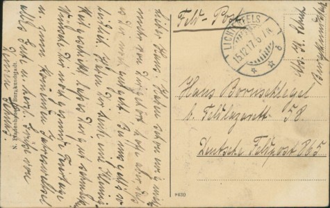 Adressseite der Ansichtskarte Burgkunstadt, Kulmbacherstraße