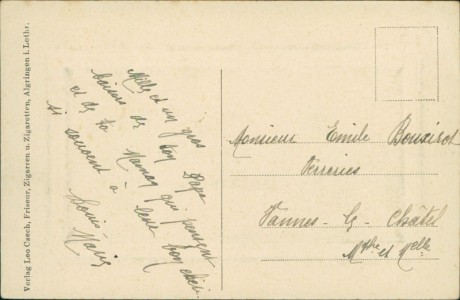 Adressseite der Ansichtskarte Algrange / Algringen, Friedensstrasse