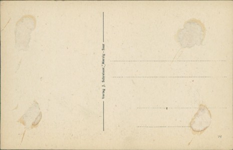 Adressseite der Ansichtskarte Merzig, Partie a. d. Saar