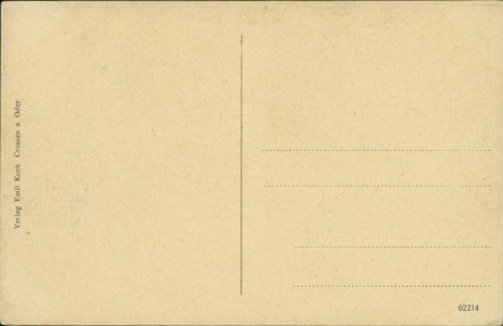 Adressseite der Ansichtskarte Crossen / Krosno Odrzańskie, Aussichtsturm