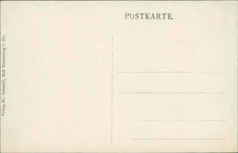 Adressseite der Ansichtskarte Rastenberg (Kölleda), Partie aus Kurgarten