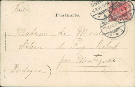 Adressseite der Ansichtskarte Markirch / Sainte-Marie-aux-Mines, Rue du Tir, Wappen