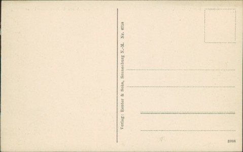 Adressseite der Ansichtskarte Sonnenburg / Słońsk, Schloß des St. Johanniter-Orden