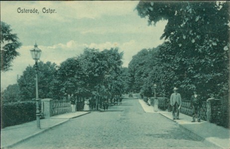 Alte Ansichtskarte Osterode / Ostróda, Allee