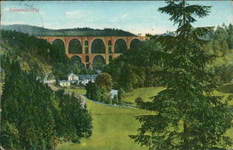 Alte Ansichtskarte Pöhl-Jocketa, Jocketabrücke