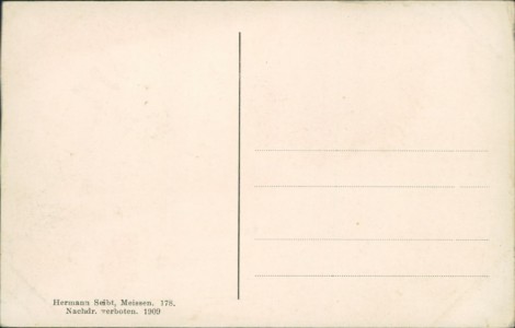 Adressseite der Ansichtskarte Dresden-Niederwartha, Gruss vom Gasthof