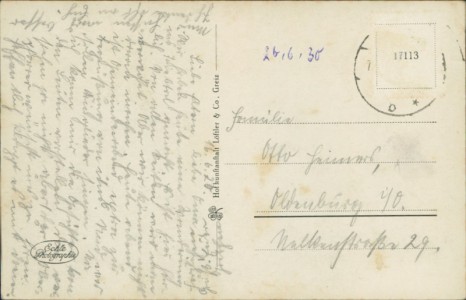 Adressseite der Ansichtskarte Elsterberg, Gesamtansicht