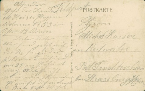 Adressseite der Ansichtskarte Schneidemühl / Piła, Neuer Markt