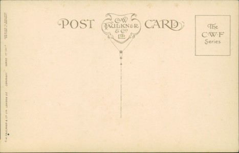 Adressseite der Ansichtskarte Ethel Parkinson, Cleaning Day, Kinder beim Putzen