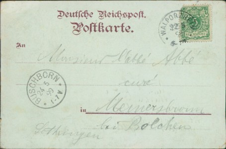 Adressseite der Ansichtskarte Gruss vom St. Peter in Walporzheim, Panorama Walporzheim, Sankt Peter, Bunte Kuh, Marienthal