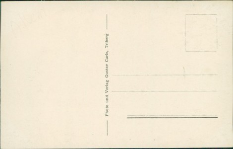 Adressseite der Ansichtskarte Triberg, Krankenhaus