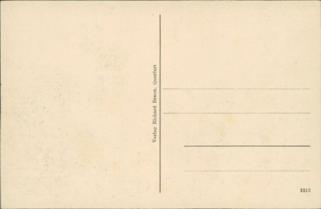 Adressseite der Ansichtskarte Querfurt, Markt m. Blick n. d. Schloßstraße