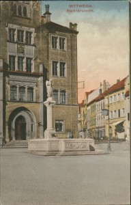 Alte Ansichtskarte Mittweida, Marktbrunnen