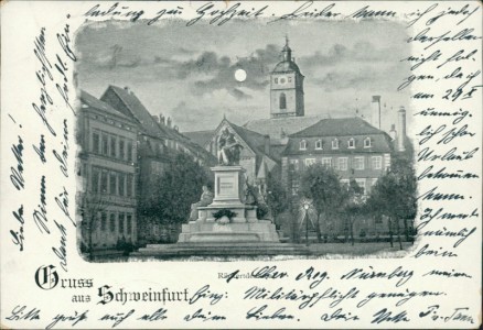 Alte Ansichtskarte Schweinfurt, Rückertdenkmal